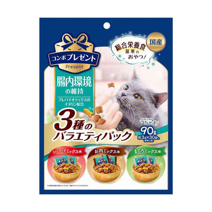 Nippon Pet Food Combo Present Cat Treats Intestinal Health Variety Pack 90g (3g x 30 Bags)