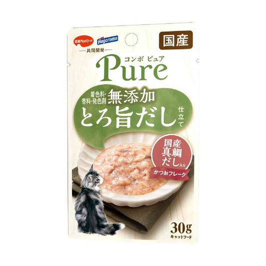Nihon Pet Food Combo Pure Cat Pouch Bonito & Domestic Sea Bream Broth 30g