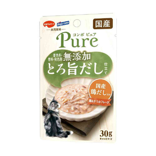 Nihon Pet Food Combo Pure Cat Pouch Chicken & Bonito with Domestic Chicken Broth 30g
