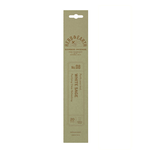 Nihon Kodo H&E Bamboo Incense 08 White Sage 20 Sticks