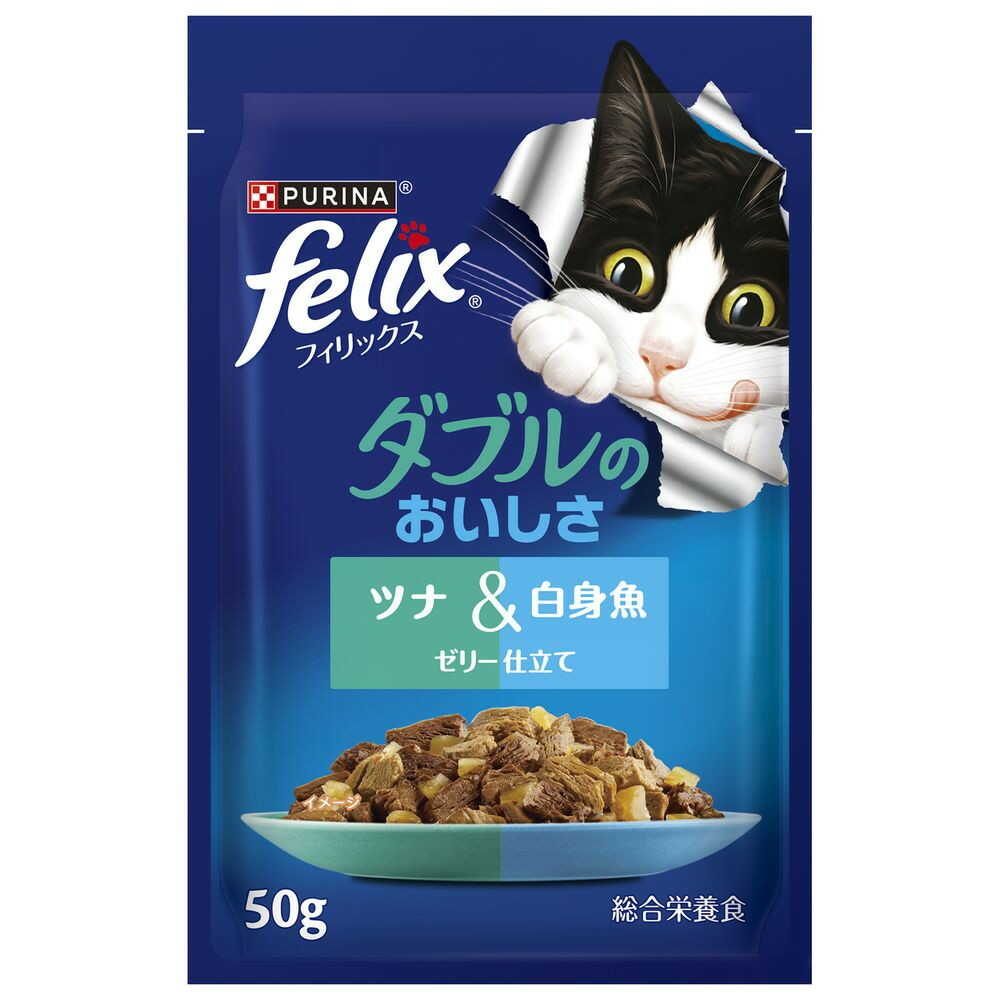 Nestlé Purina Felix Pouch Double Deliciousness Tuna & White Fish 50g