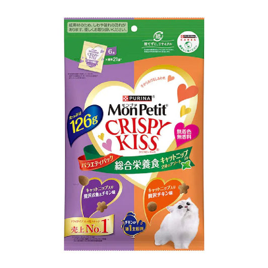 Mon Petit Crispy Kiss Variety Pack Nutritional Cat Treats with Catnip 126g