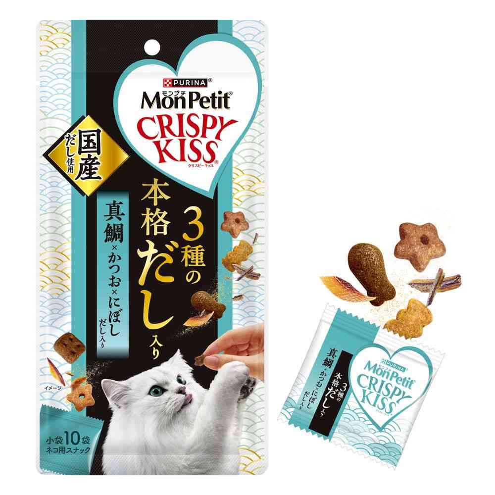 Nestlé Purina Mon Petit Crispy Kiss 3 Types of Authentic Dashi Sea Bream × Bonito × Dried Sardine 30g