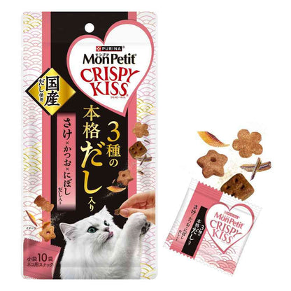Nestlé Purina Mon Petit Crispy Kiss 3 Types of Authentic Dashi Salmon × Bonito × Dried Sardine 30g