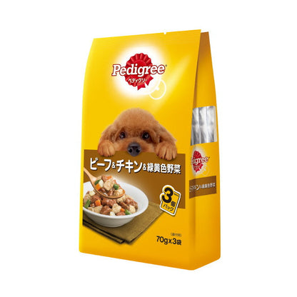 P117 Pedigree Adult Beef & Chicken & Vegetables 70g x 3 Bags