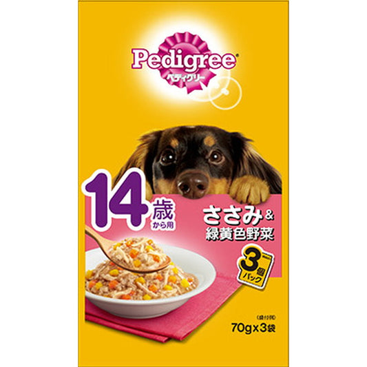PWP11 Pedigree 14+ Chicken & Vegetables 70g x 3 Bags