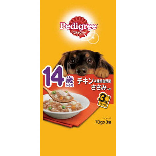 PWP12 Pedigree 14+ Chicken & Vegetables with Chicken Fillet 70g x 3 Bags