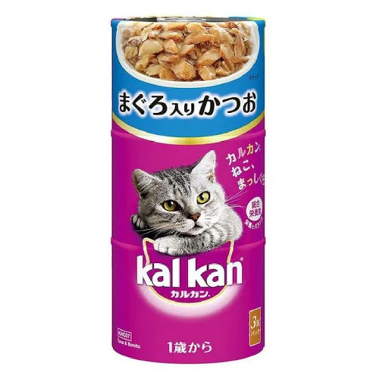 Mars Calcan Handy Can Tuna and Bonito Flavor for Cats 1 Year and Older 160g x 3 Cans