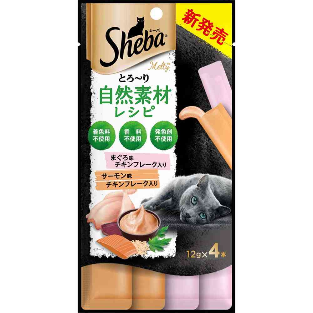 Mars Japan Limited Sheba Melty Natural Recipe Tuna and Salmon Flavor Selection with Flakes 12g x 4 Sticks