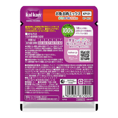 Mars Calcan Pouch, Fish & Meat Mix with Tuna & Bonito, 60g