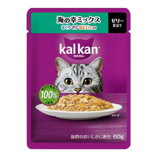 Mars Calcan Pouch, Seafood Mix with Tuna, Salmon & Scallop Broth, 60g