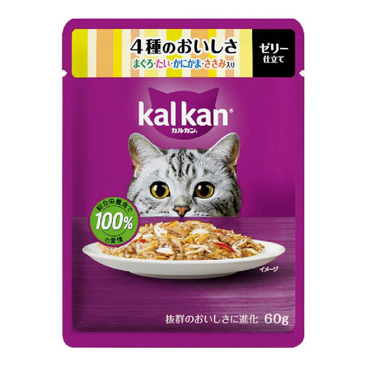Mars Calcan Pouch, 4 Flavors of Tuna, Sea Bream, Crab Flakes & Chicken, 60g