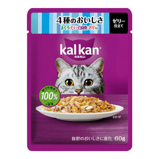 Mars Calcan Pouch, 4 Flavors of Tuna, Sea Bream, White Fish & Salmon, 60g