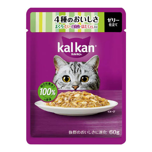 Mars Calcan Pouch, 4 Flavors of Tuna, Sea Bream, White Fish & Scallop Broth, 60g