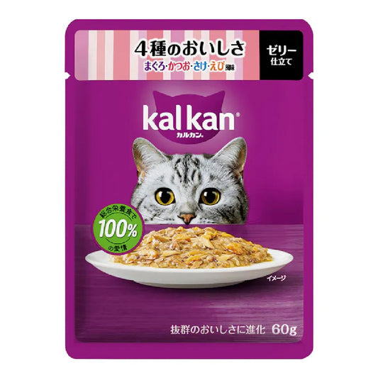 Mars Kalkan Pouch 4 Flavors Tuna, Bonito, Salmon & Shrimp 60g