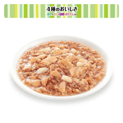 Mars Whiskas Pouch Selection of 2 Types Tuna, Sea Bream, White Fish, Scallop / Tuna, Bonito, Salmon, Shrimp Flavor 60g x 8