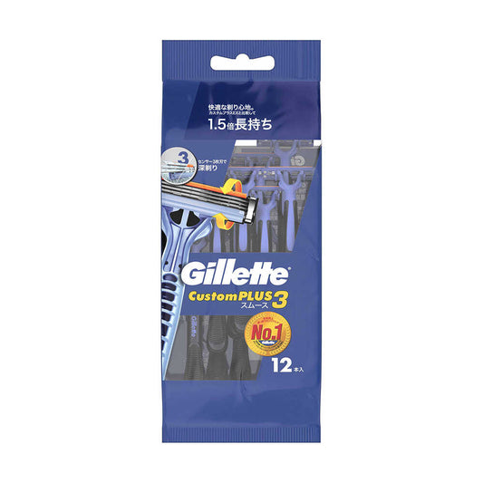 Gillette Custom Plus 3 Razor Smooth 12 Count
