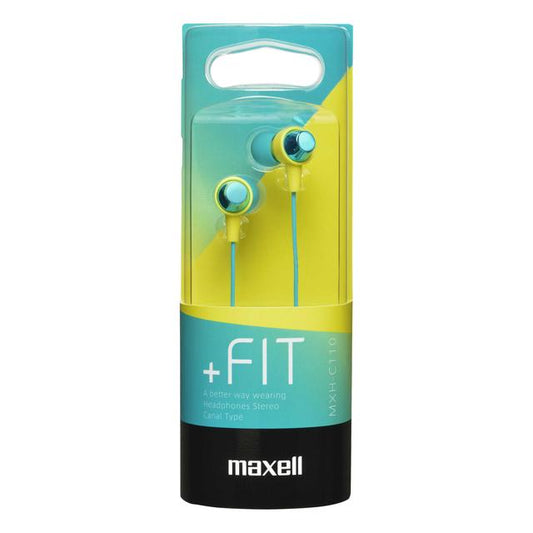 Maxell Canal-Type Headphones Green x Yellow C110 GYMXH-C110MXGY