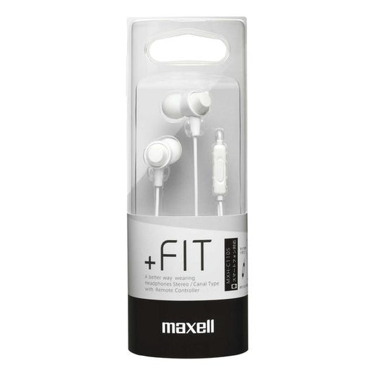 Maxell Canal-Type Headphones with Remote and Microphone White C110