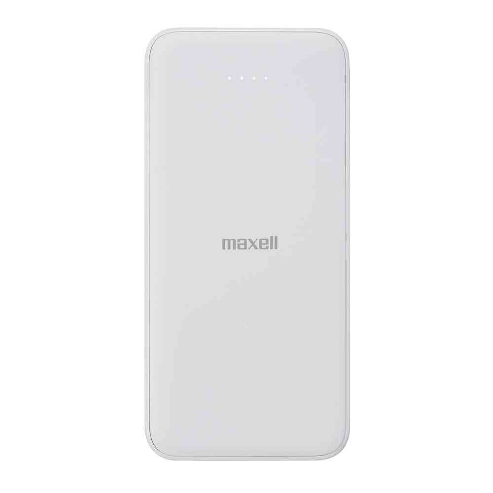 Maxell USB Type-C Compatible Mobile Battery 10000mAh Slim Compact White MPC-CE10000 WH