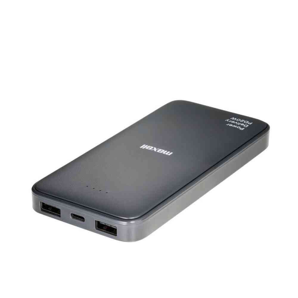 Maxell PD Compatible Fast Charging USB Type-C Mobile Battery 10000mAh Gray