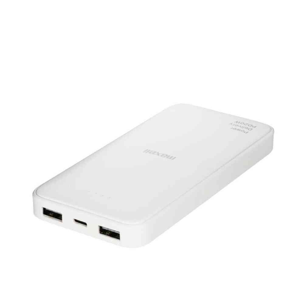 Maxell PD Compatible Fast Charging USB Type-C Mobile Battery 10000mAh White