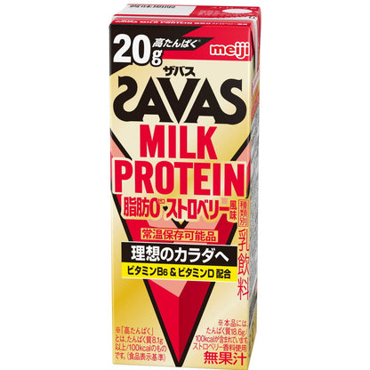 Meiji SAVAS Milk Protein Fat-Free Strawberry 200ml