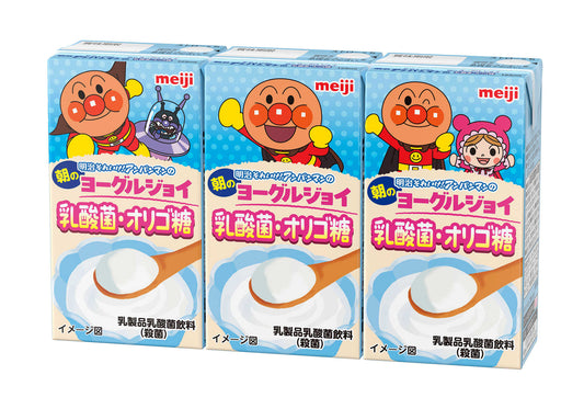 Meiji Anpanman Morning Yogurt Joy with Lactic Acid Bacteria & Oligosaccharides 125ml x 3 Pack