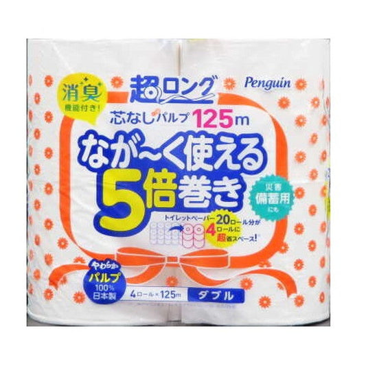 Marutomi Paper Ultra Long Pulp 4 Rolls Double 107mm x 125m