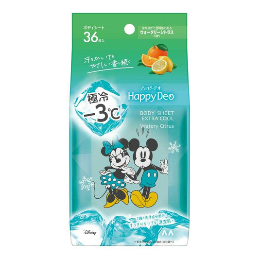 Mandom Happy Deo Body Sheet Extreme Cool Waterly Citrus Scent 36 Sheets