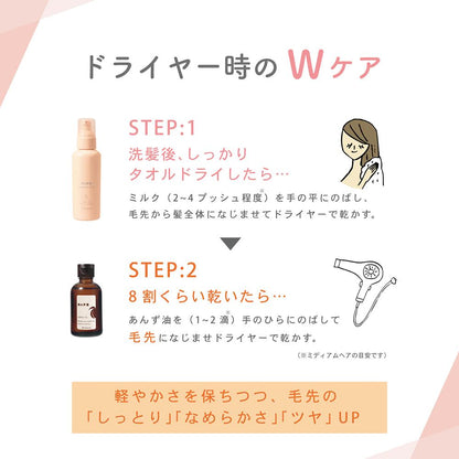 Yanagiya Apricot Oil Hair Penetrating Essence Milk 140g