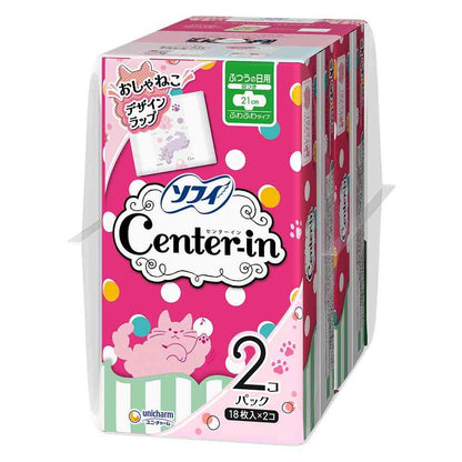 Uni-Charm Center-In Soft Type Normal Days with Wings 18 Pieces x 2