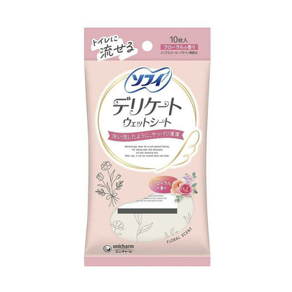 Uni-Charm Sofy Delicate Wet Wipes Floral Scent 10 Pieces