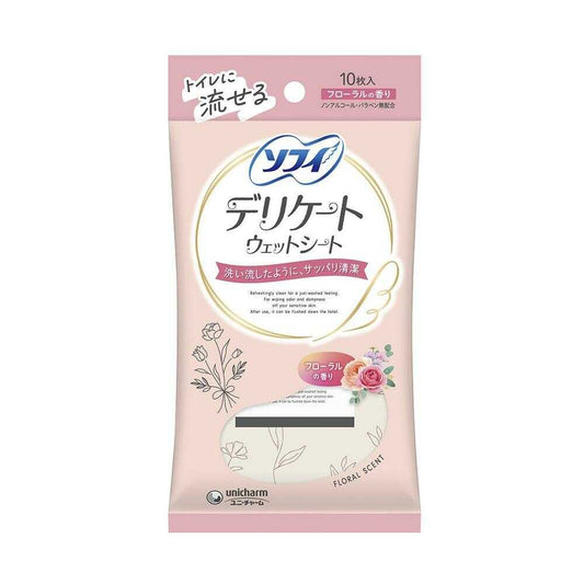 Uni-Charm Sofy Delicate Wet Wipes Floral Scent 10 Pieces