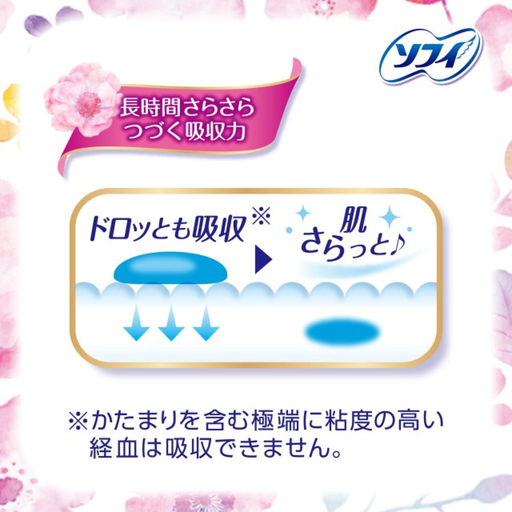 Unicharm Sofy Hadaomoi Ultra Thin Slim 260 Sanitary Pads with Wings, 17 Pieces