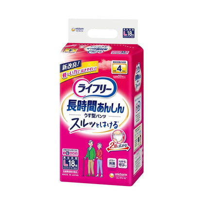 Lifree Thin Type Assurance Pants L, 18 Sheets (4 Packs)