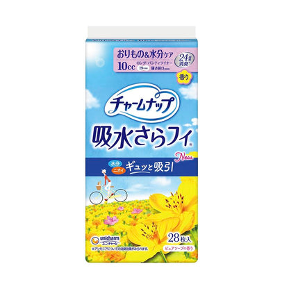 Charm Nap Absorbent Saranfi Panty Liner Long (10cc) Pure Soap Scent 28 Sheets
