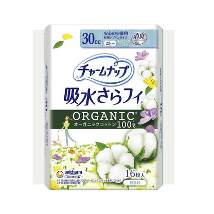 Unicharm Charm Nap Organic Cotton Unscented Light Use 16 Sheets (30cc)