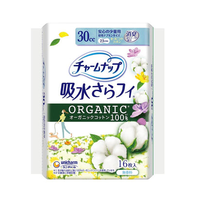 Unicharm Charm Nap Organic Cotton Unscented Light Use 16 Sheets (30cc)