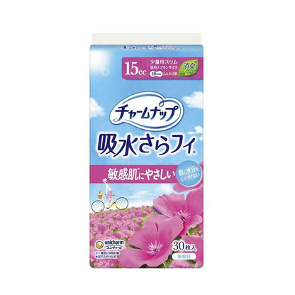 Charm Nap Absorbent Saran Fuwafuwa Skin Light Flow (15cc) Unscented 30 Pieces