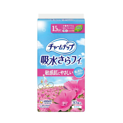 Charm Nap Absorbent Saran Fuwafuwa Skin Light Flow (15cc) Unscented 30 Pieces