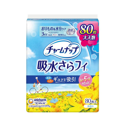 Charm Nap Absorbent Sara Fi Panty Liner (3cc) Unscented, 80 Pieces