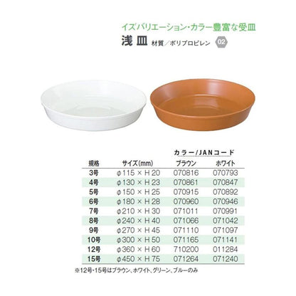 Yamato Plastics Shallow Plate White 8 Type