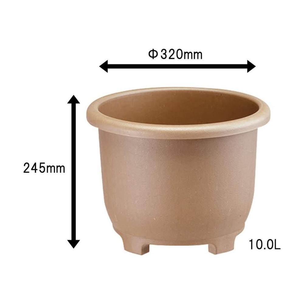 Yamato Plastics eco&eco Win Planter Eco Brown Round Size 32