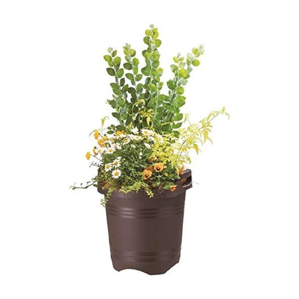 Yamato Plastics Handle Planter Dark Brown Round 30 Type