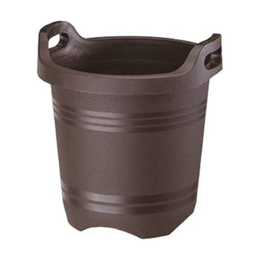Yamato Plastics Handle Planter Dark Brown Round 35 Type