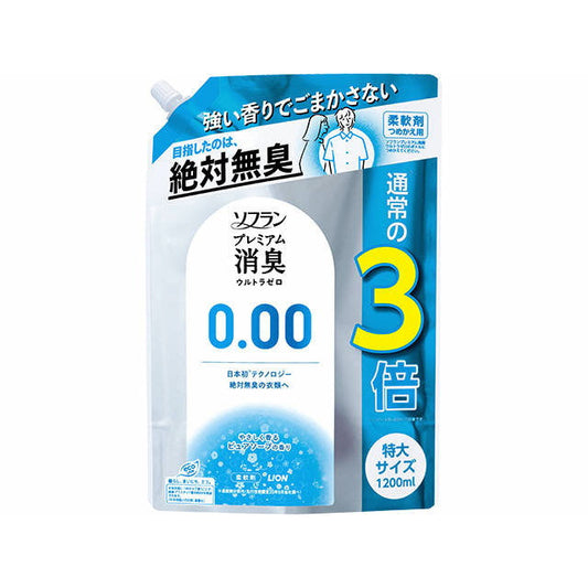 Lion Soflan Premium Deodorizing Ultra Zero Refill Extra Large 1200ml