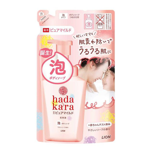 [Quasi-drug] Lion Hadakara Medicinal Pure Mild Foam Body Soap Refill 440ml