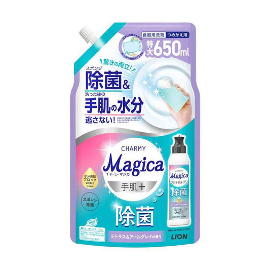 Lion CHARMY Magica Hand Skin Plus Disinfectant Citrus & Earl Grey Scent Refill 650ml