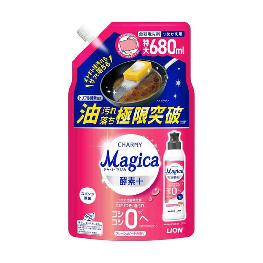 Lion CHARMY Magica Enzyme Plus Fresh Peach Scent Refill 680ml